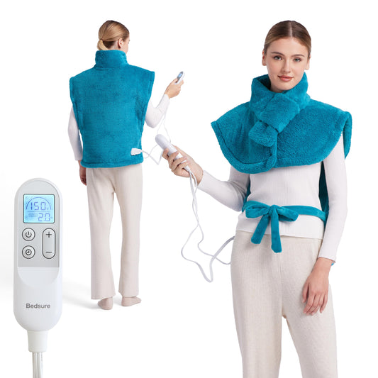 Bedsure wrap heating pad targets neck and shoulders for soothing warmth
