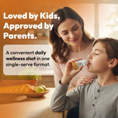 Bee and You Kids Propolis Shot pouring action suggests easy daily ritual.