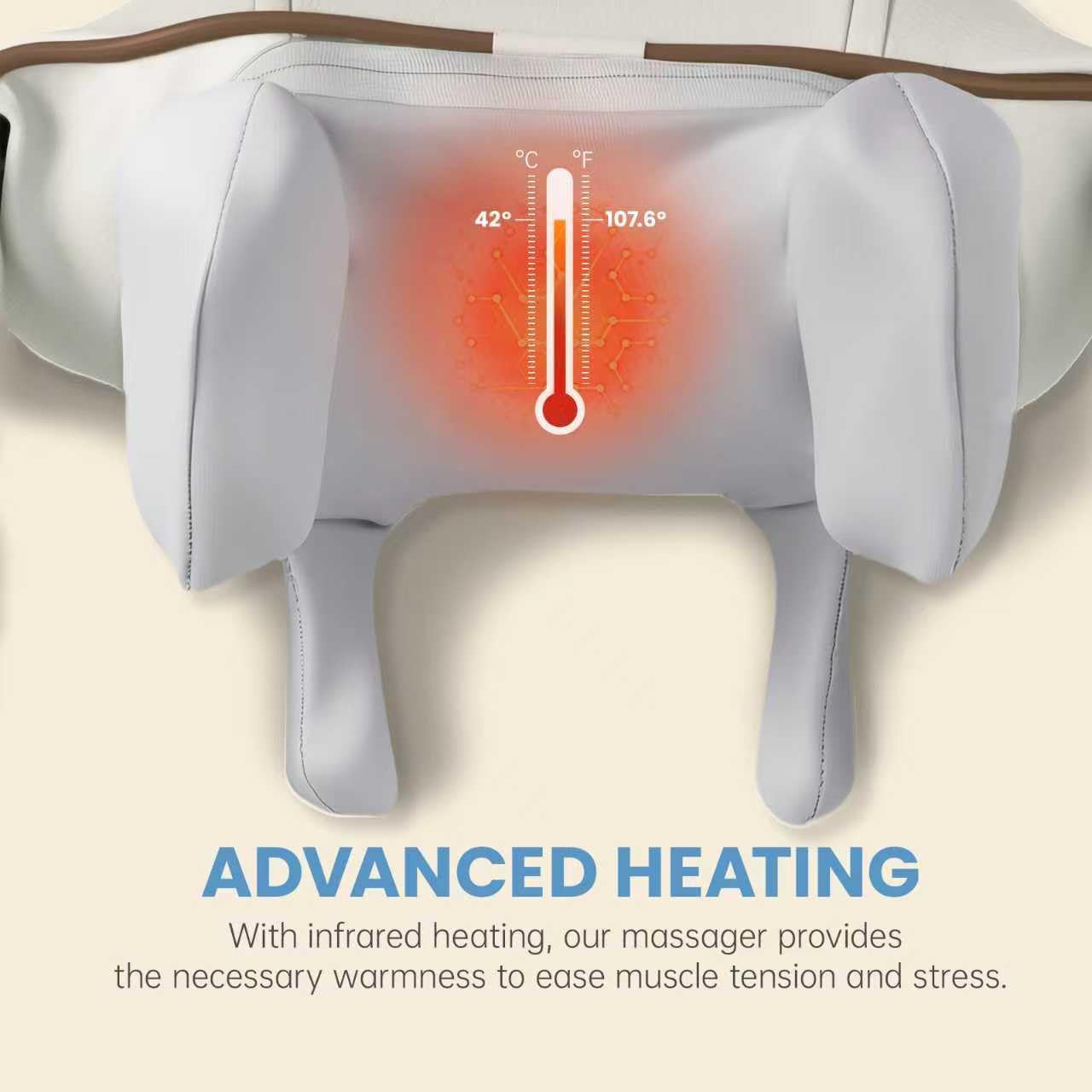 BeeChip ergonomic neck massager fits a variety of neck sizes comfortably