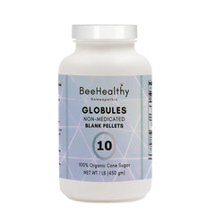 BeeHealthy globules 1 lb bottle for homeopathic dilutions using organic sugar pellets