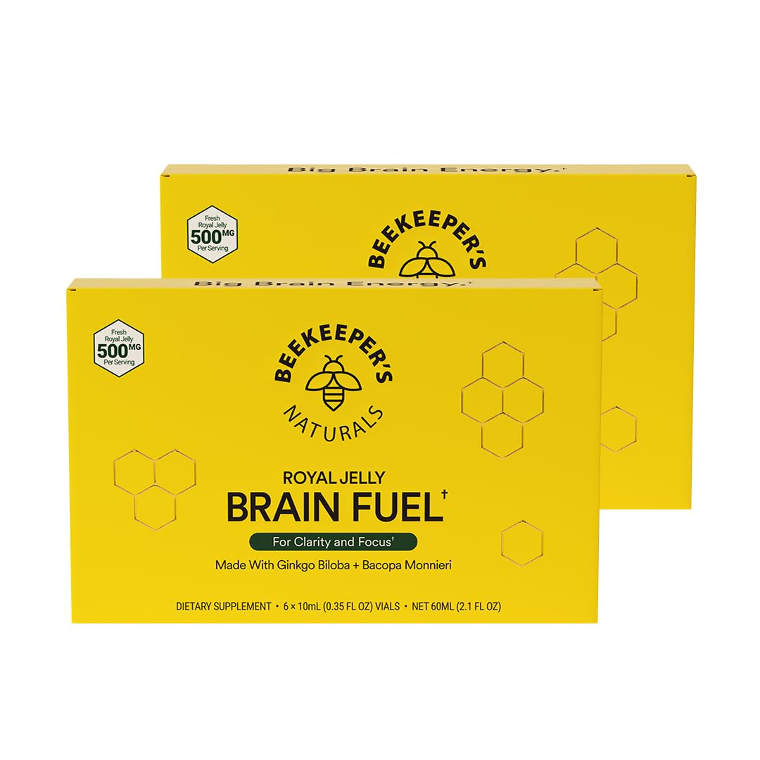 Beekeepers Naturals B.LXR Brain Fuel bottle close-up for focused memory support