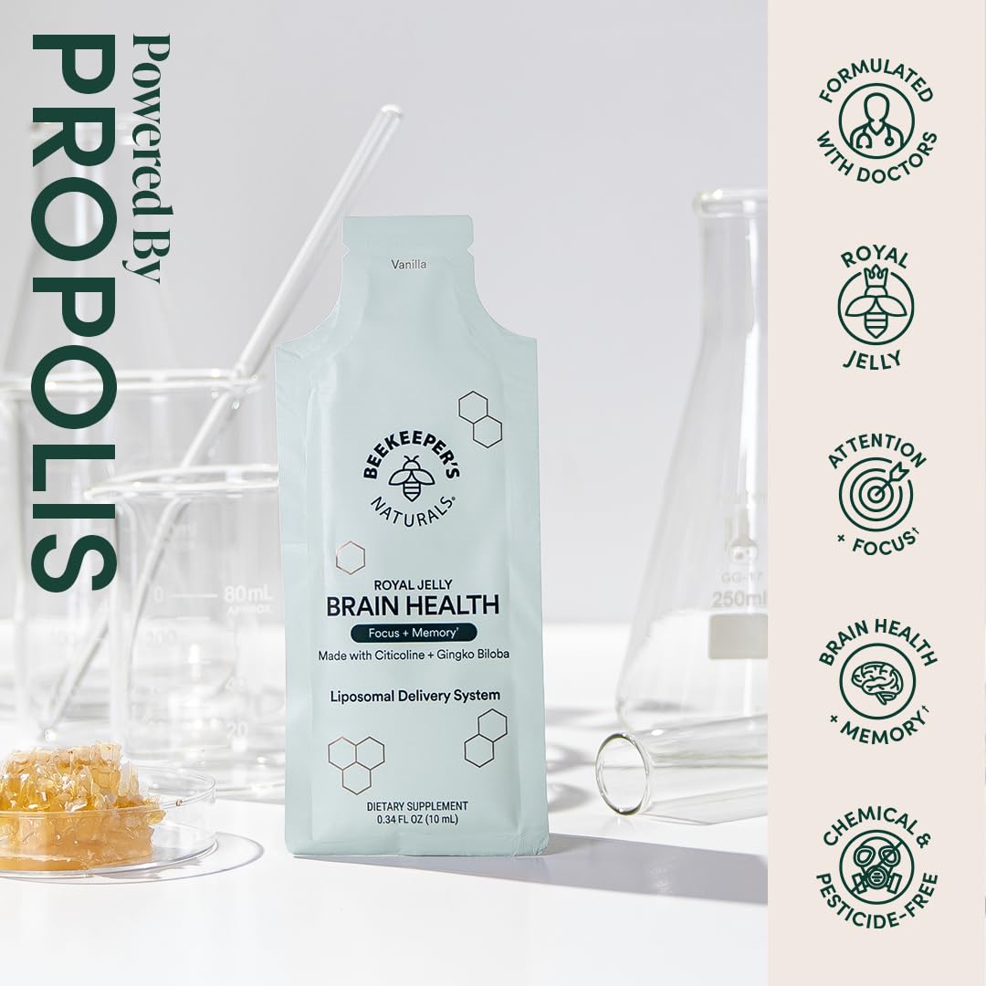 Beekeeper's Naturals Cognizin Citocoline boosts memory and mental clarity through liposomal delivery.