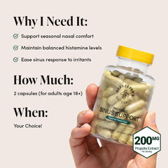 Beekeeper's Naturals nettle leaf blend capsules for seasonal comfort.