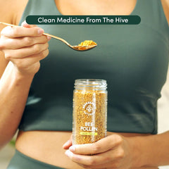 Beekeeper's Naturals pollen granules in yogurt bowl illustrate versatile daily use