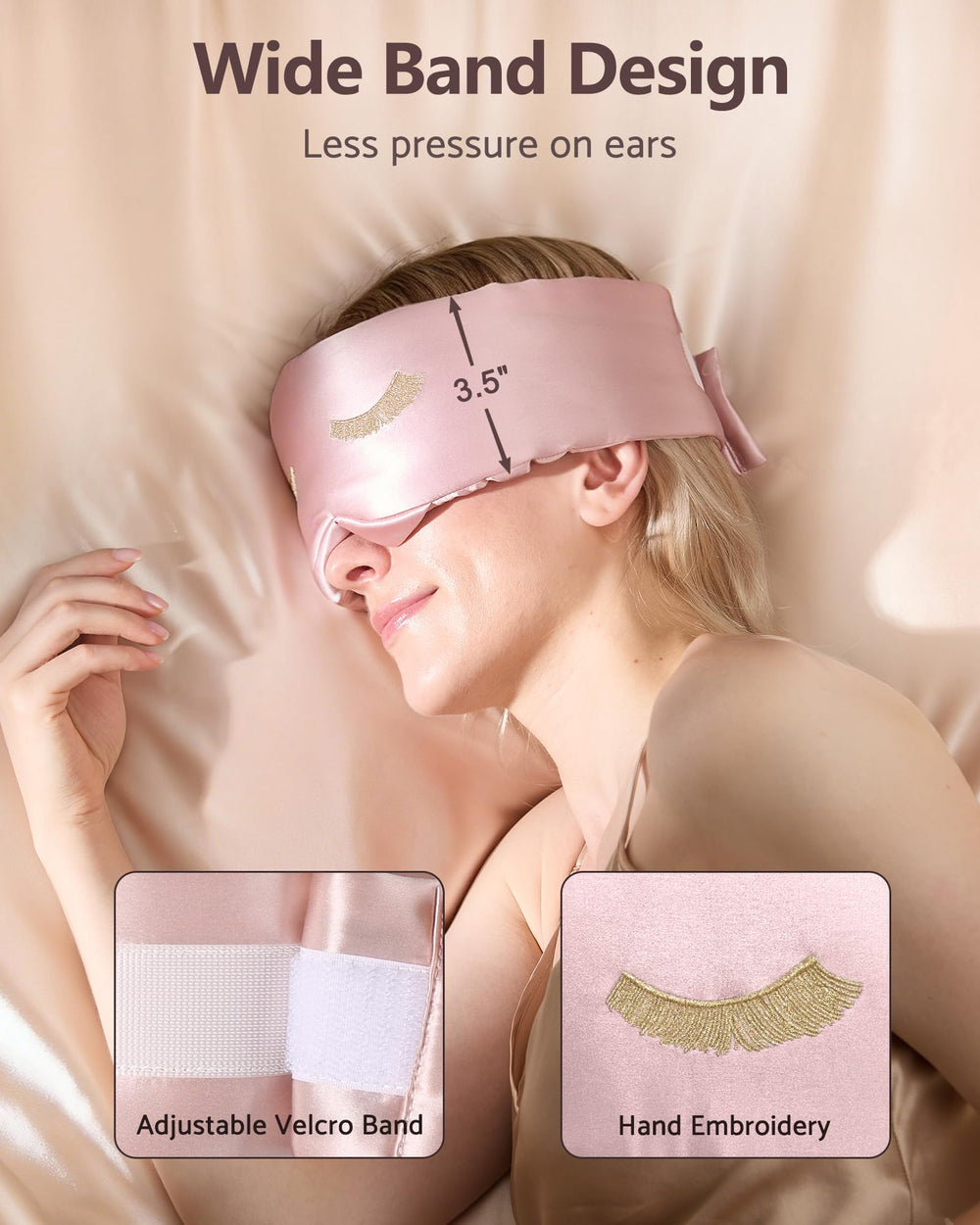 BeeVines hand embroidery eyelash pattern adds a touch of artistry to sleep.