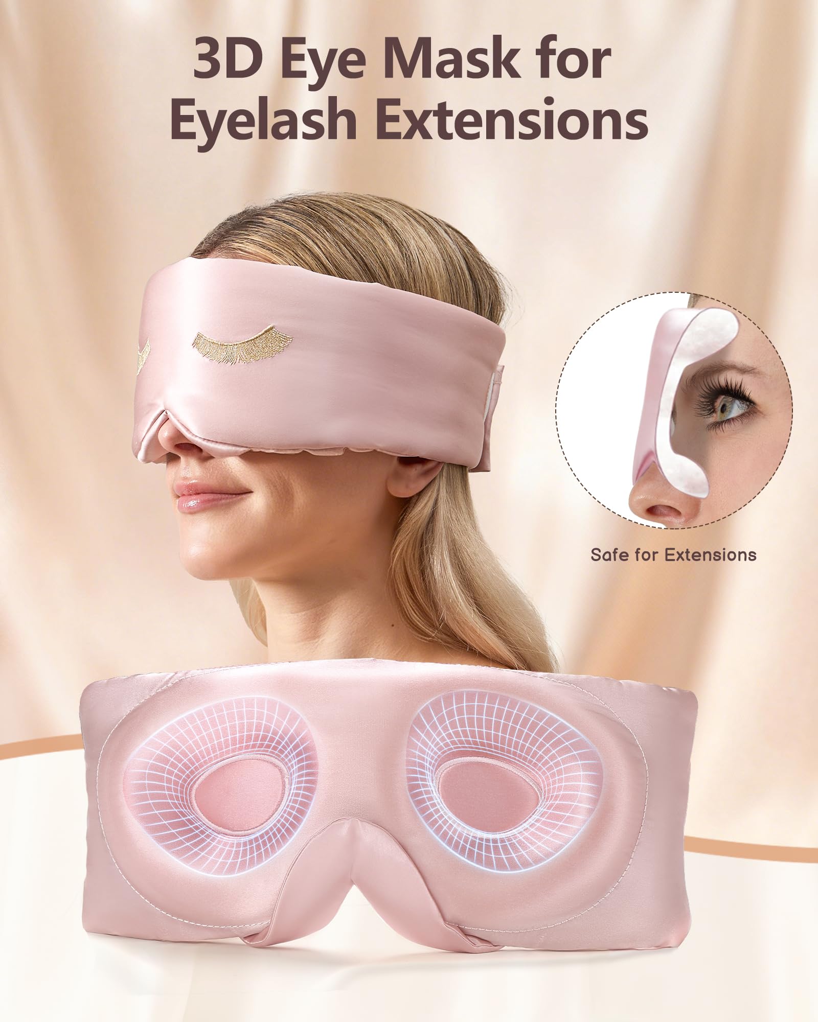 BeeVines 360° nose padding blocks light for deep, undisturbed sleep.