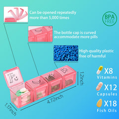 BEFUNZL BPA-free pill box made of odorless translucent material.