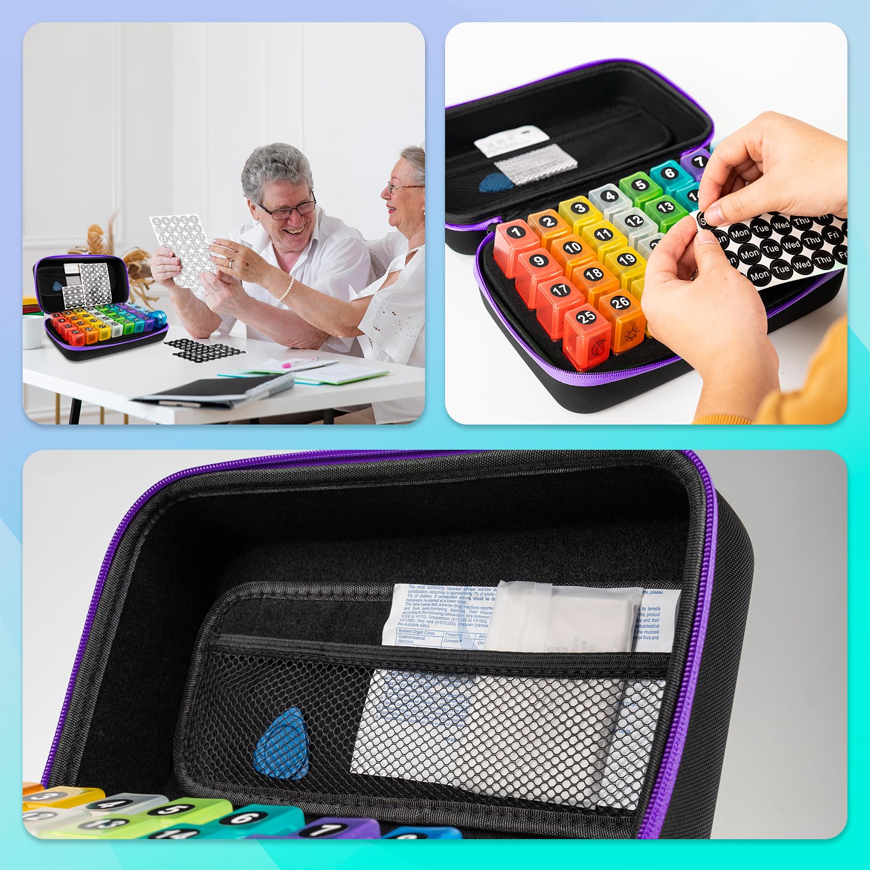BEFUNZL translucent case enables quick pill visibility.
