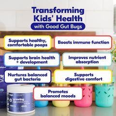 Begin Health Growing Up Prebiotics packaging-shot shows USA-made quality