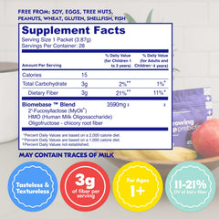 Begin Health Growing Up Prebiotics unflavored powder ready to mix into drinks