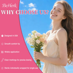 BeHerk smooth-tip vaginal applicator enhances comfortable insertion and control.