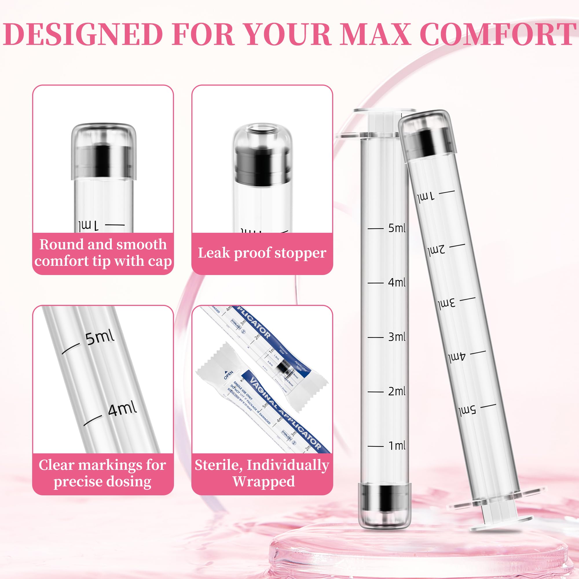 BeHerk vaginal applicator showing dosage markings for accurate cream or gel dosing.