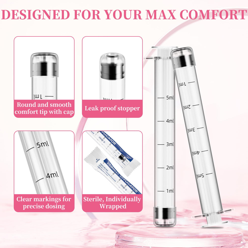 BeHerk vaginal applicator showing dosage markings for accurate cream or gel dosing.