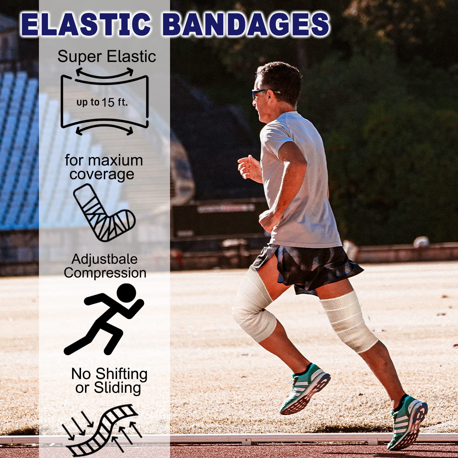Beieverluck bandage wrap with dual hook-and-loop closures for quick, reliable fastening
