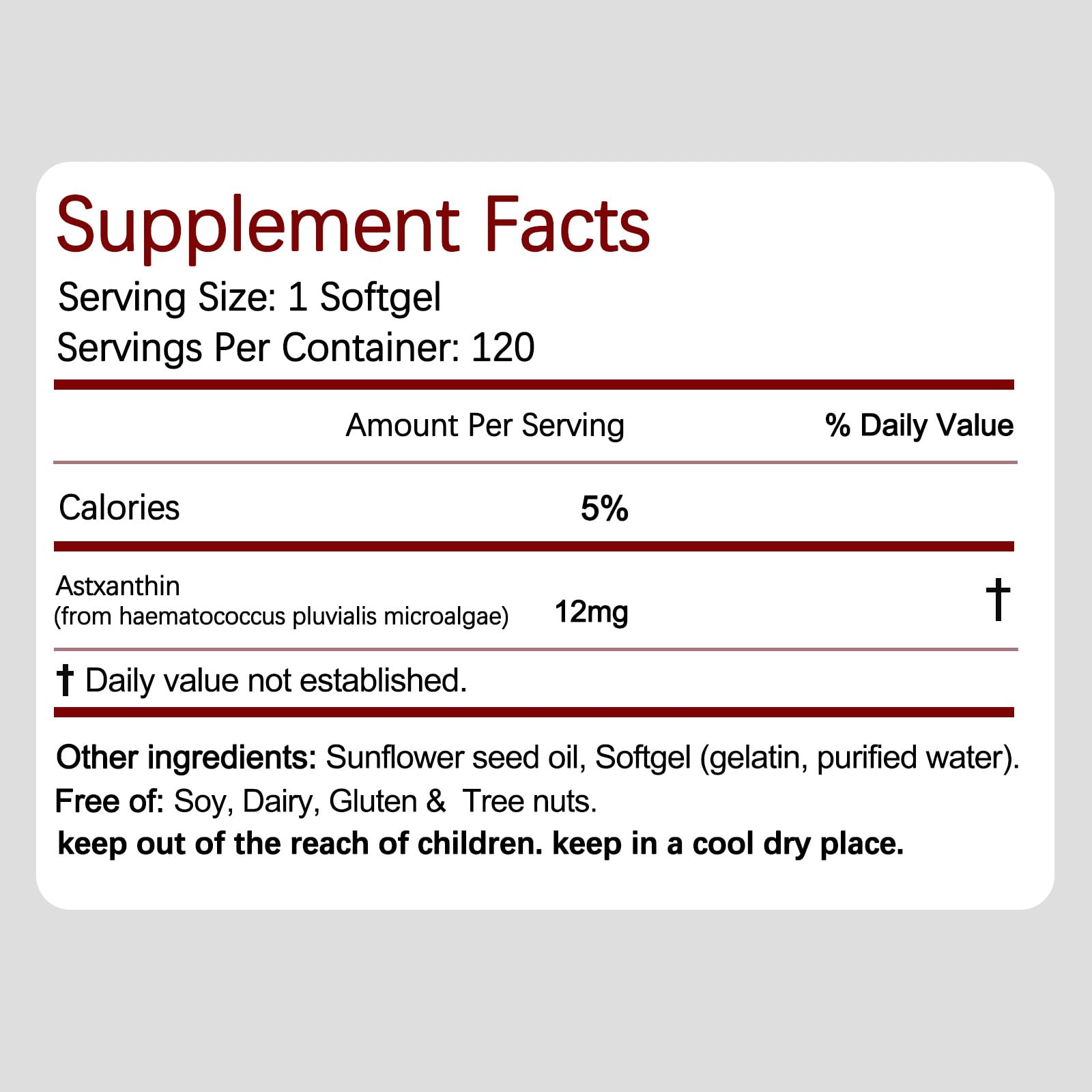 Belano's Astaxanthin softgels displayed on shelf signaling quality and trust.