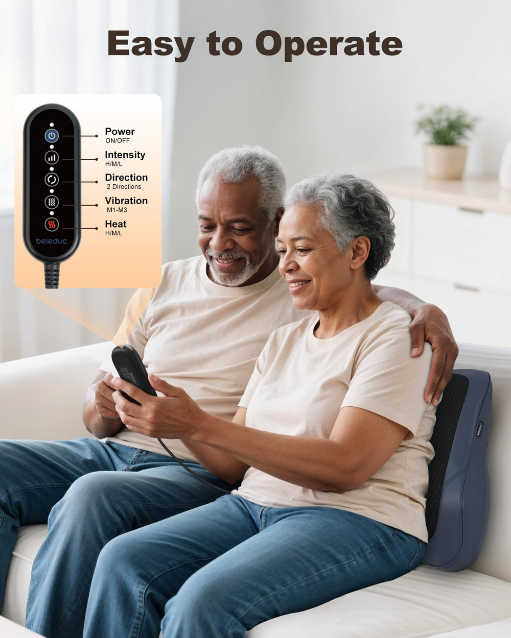 Beleduc massager can target neck, back, and shoulders for versatile relief.