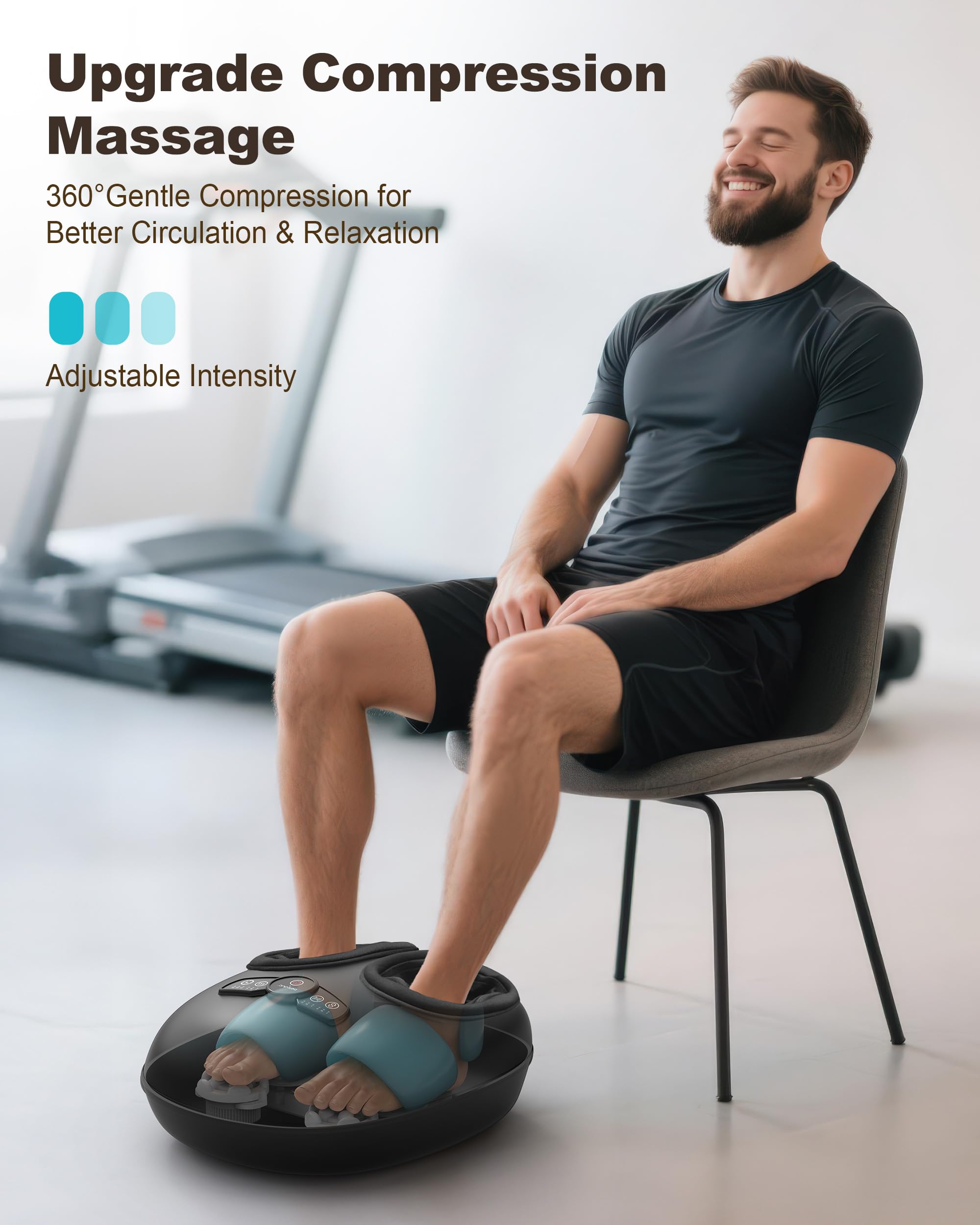 Detachable sleeves on Beleduc foot massager for easy cleaning.