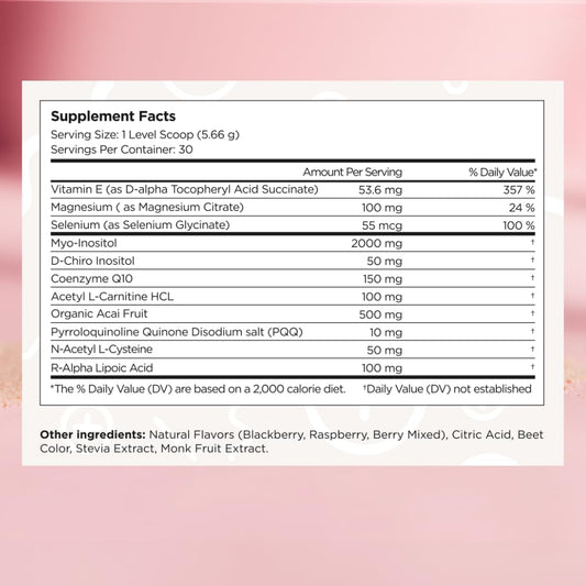 Beli berry-flavored drink mix scoop ready to blend.