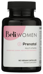 Beli Prenatal Multivitamin bottle with vegan capsules for all pregnancy stages.