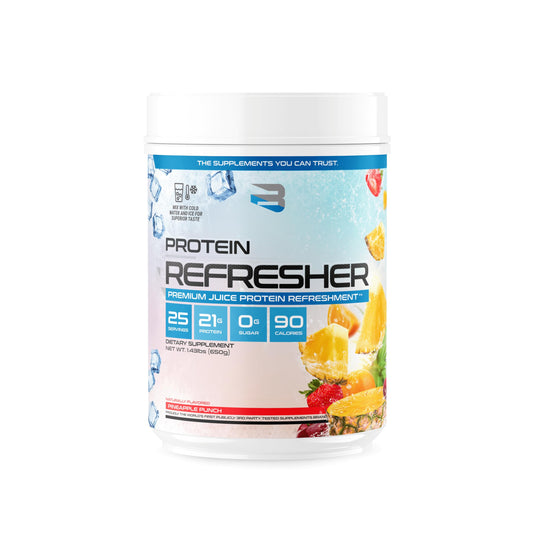 Believe Protein Refresher Pineapple Punch bottle ready for post-workout refreshment