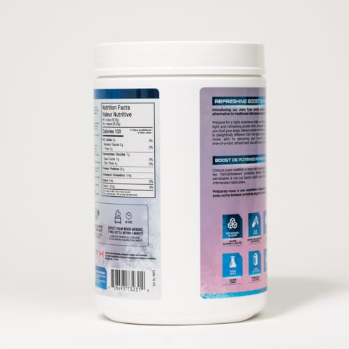 Believe Supplements Protein Refresher powder scoop shows quick mix for on-the-go meals.