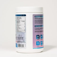 Believe Supplements Protein Refresher powder scoop shows quick mix for on-the-go meals.