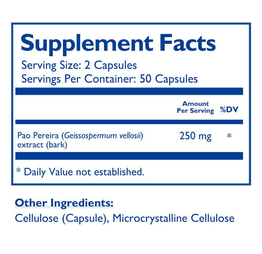 Beljanski Pao V capsules close-up showing a vegetarian formula.