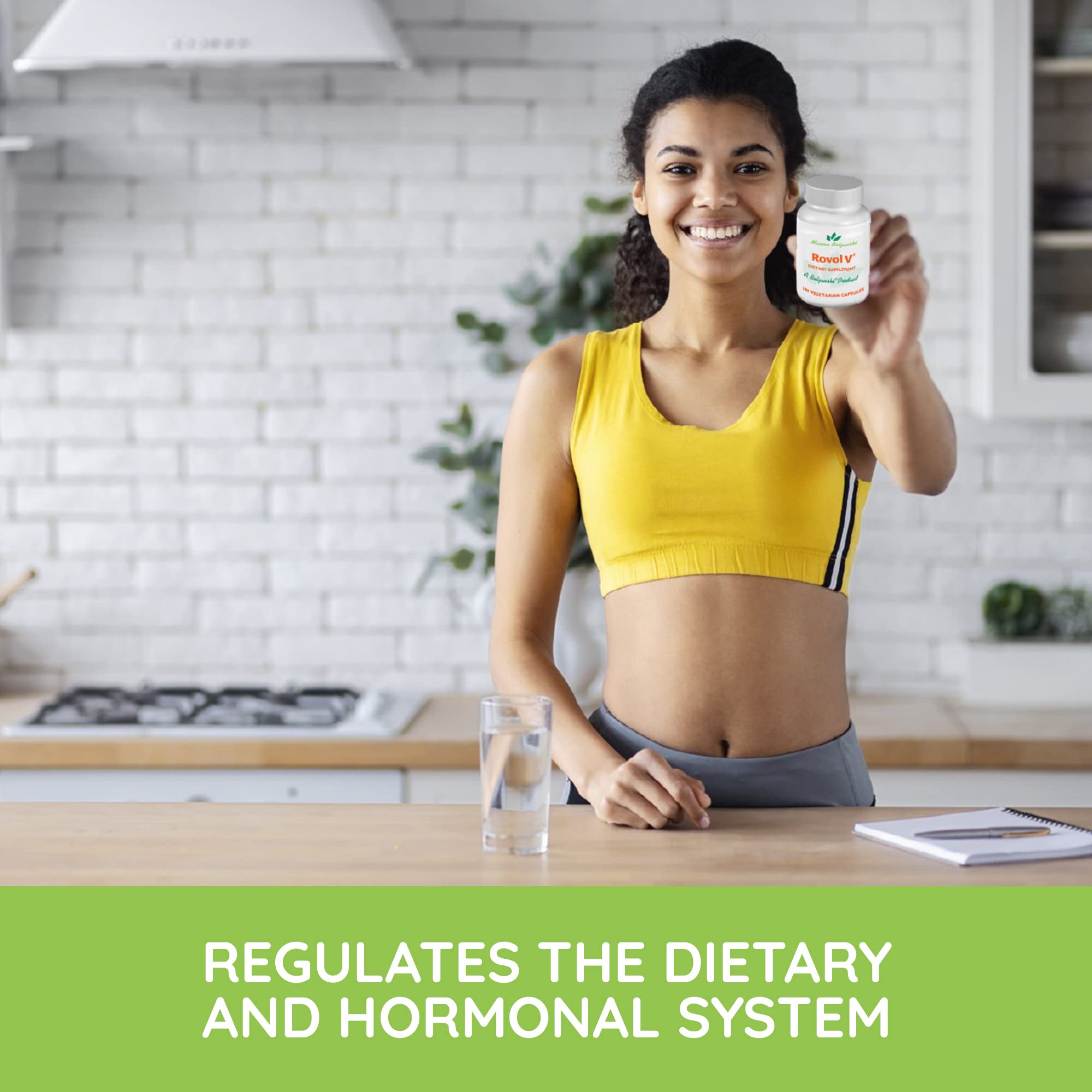 Beljanski Rovol V capsules close-up highlight herbal formula.