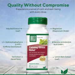 Bell Lifestyle Calming Stress Blend capsules in hand for easy daily relaxation