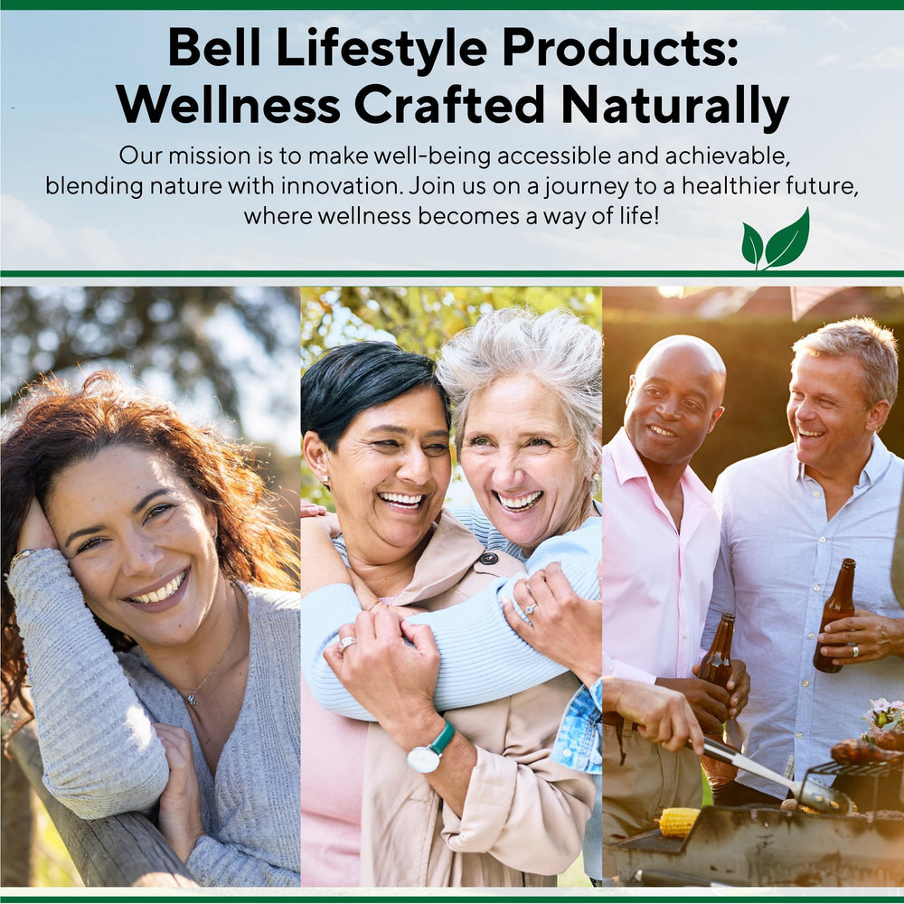 Bell Lifestyle Calming Stress Blend ingredients chart lists key calming components