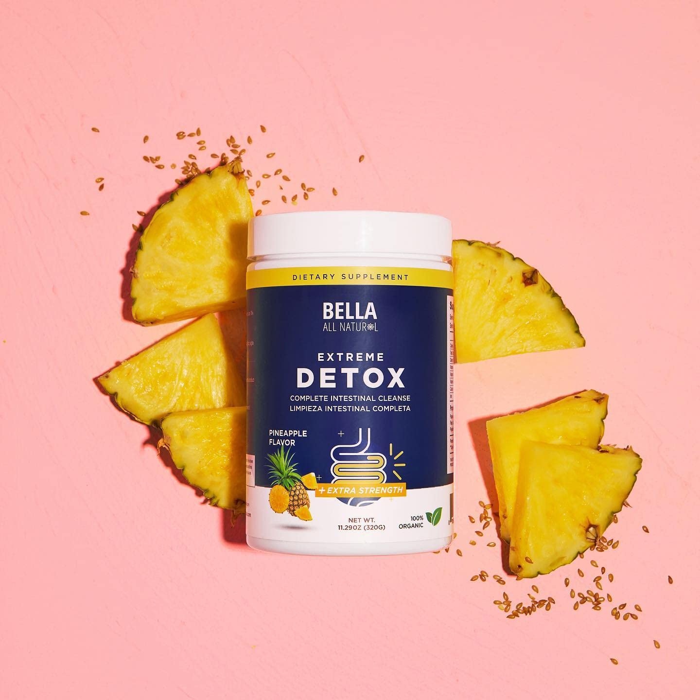 Bella All Natural Extreme Detox Pineapple smoothie idea illustrates versatile daily use
