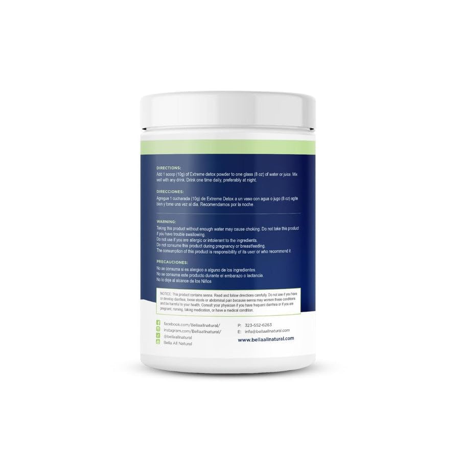 Bella All Natural Extreme Detox Powder Papaya stirred into beverage for smooth texture.