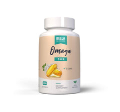 Close-up of Bella All Natural softgels being poured with garlic oil