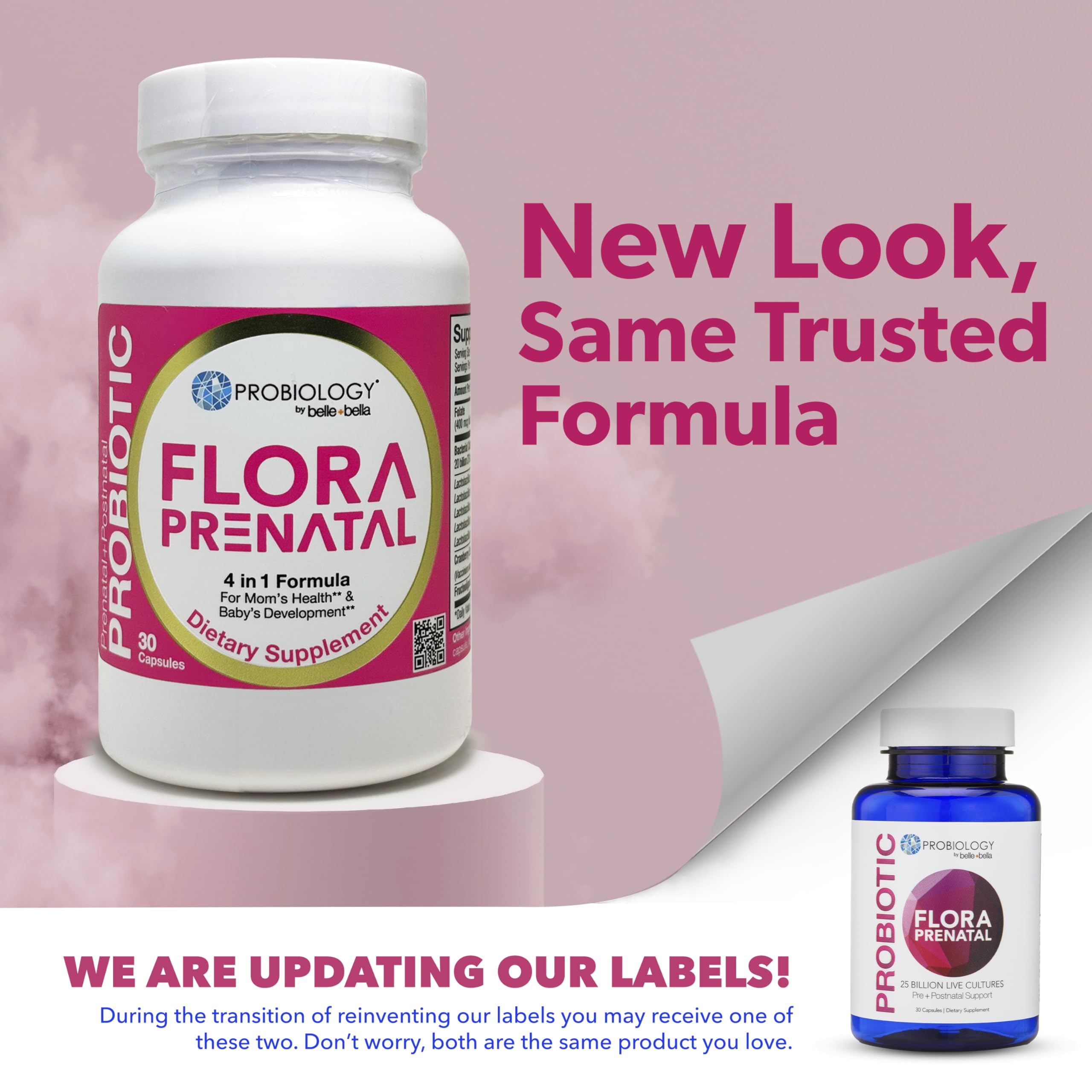 Bellebella Probiology Flora capsules close-up for easy daily use during pregnancy