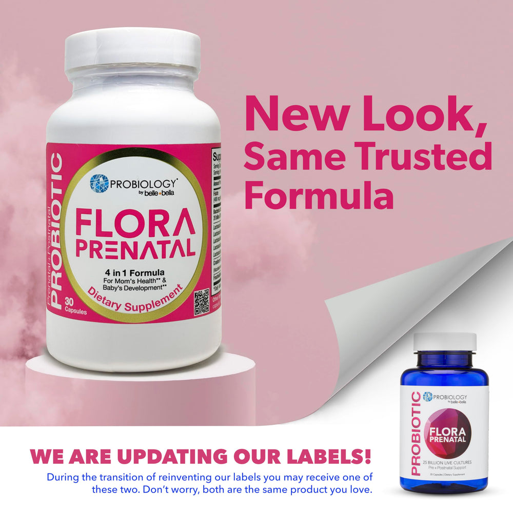 Bellebella Probiology Flora capsules close-up for easy daily use during pregnancy