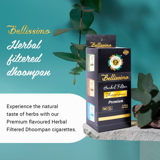 Bellissimo Herbal Cigarette filter closeup showing smooth burn and controlled draw