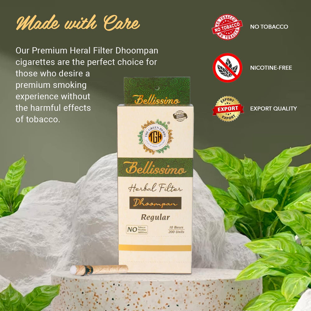 Bellissimo nicotine-free cigarette emphasizes aroma with no tobacco, ideal for reduced cravings.