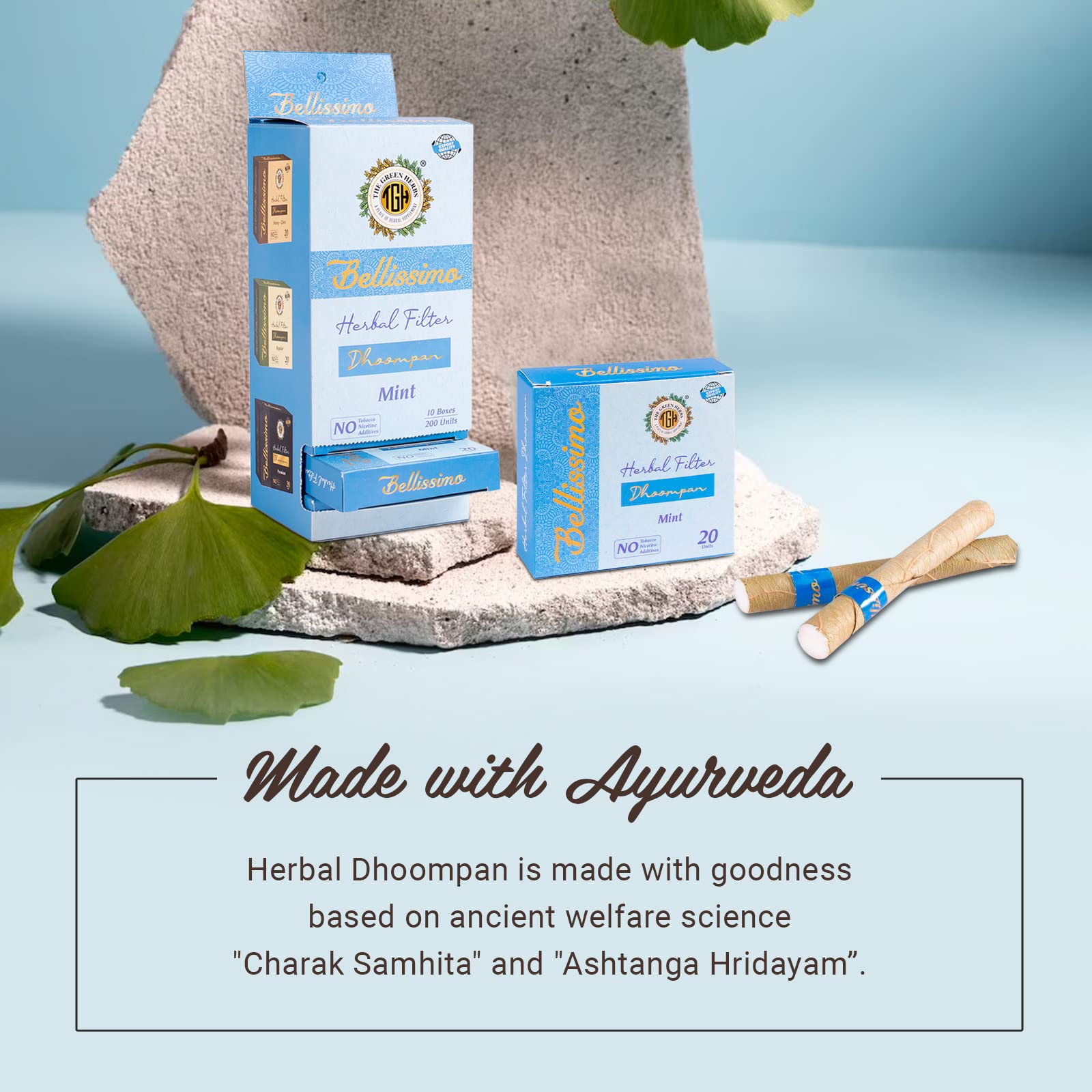 Bellissimo nicotine-free herbal cigarette for a tobacco-free experience.