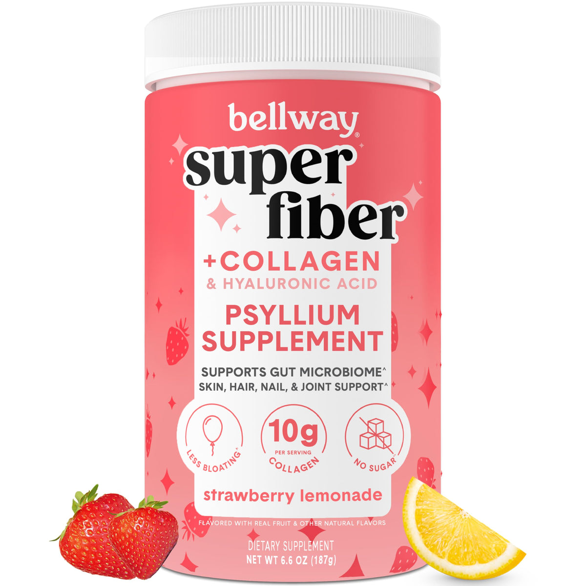 Bellway Super Fiber powder stirred in water for a gut-friendly beverage