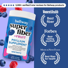 Bellway Super Fiber Fruit label close-up highlighting organic psyllium and clean ingredients