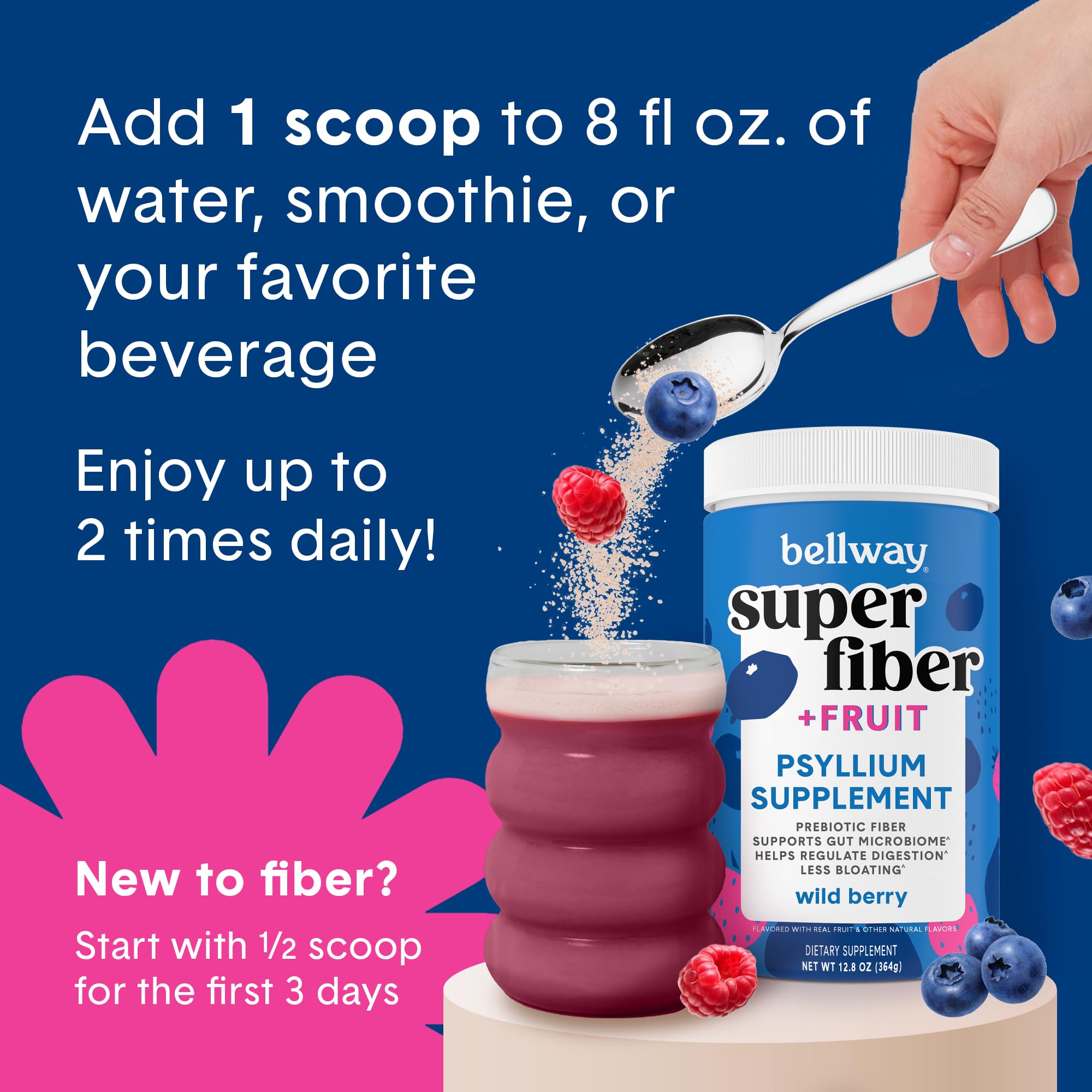 Bellway Super Fiber Fruit lifestyle shot suggesting a healthy daily routine