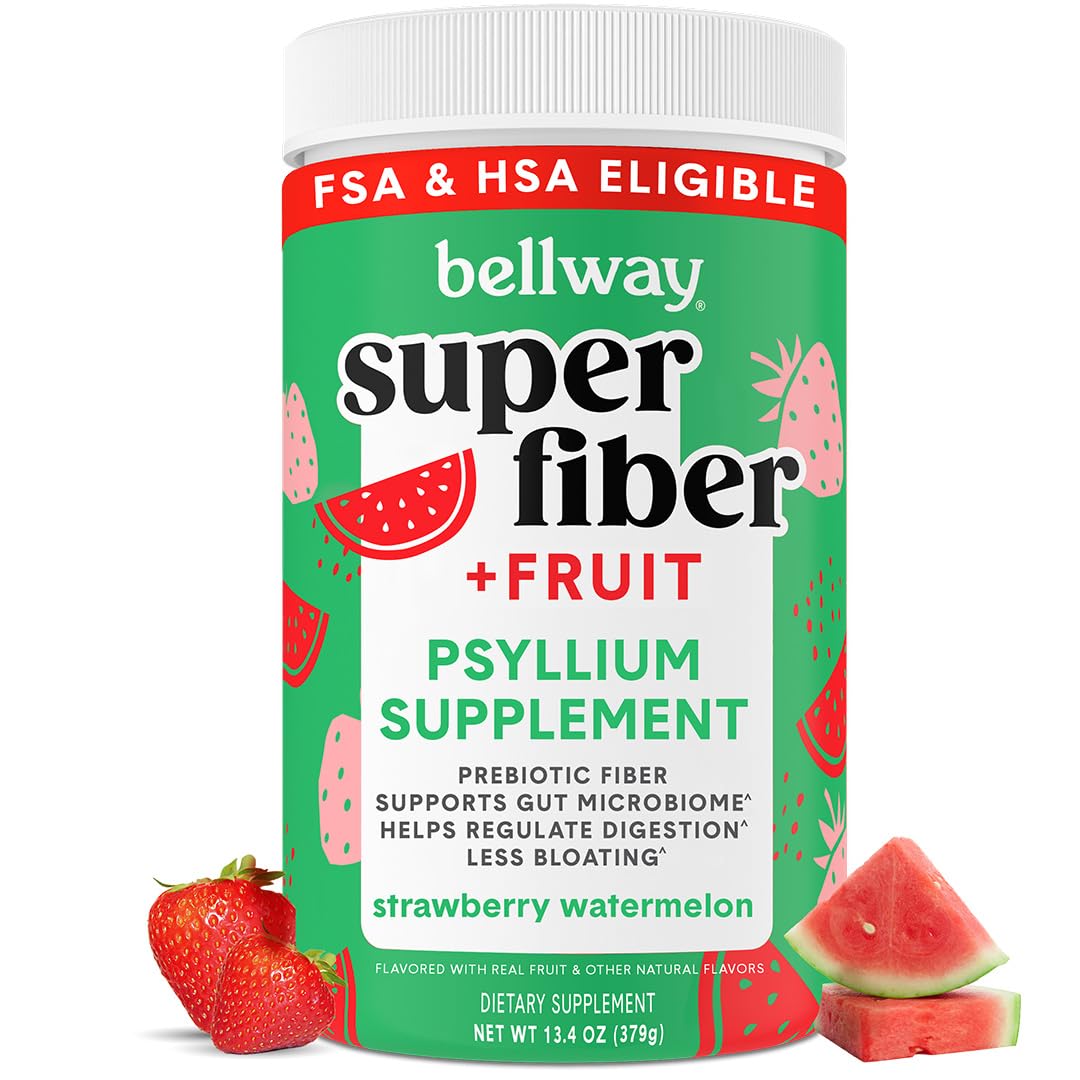 Bellway Super Fiber Powder with fruit, scoop ready for daily use supporting digestive regularity.