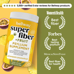 Bellway bottle label highlights plant-based organic psyllium husk and sugar-free flavor for digestive ease.