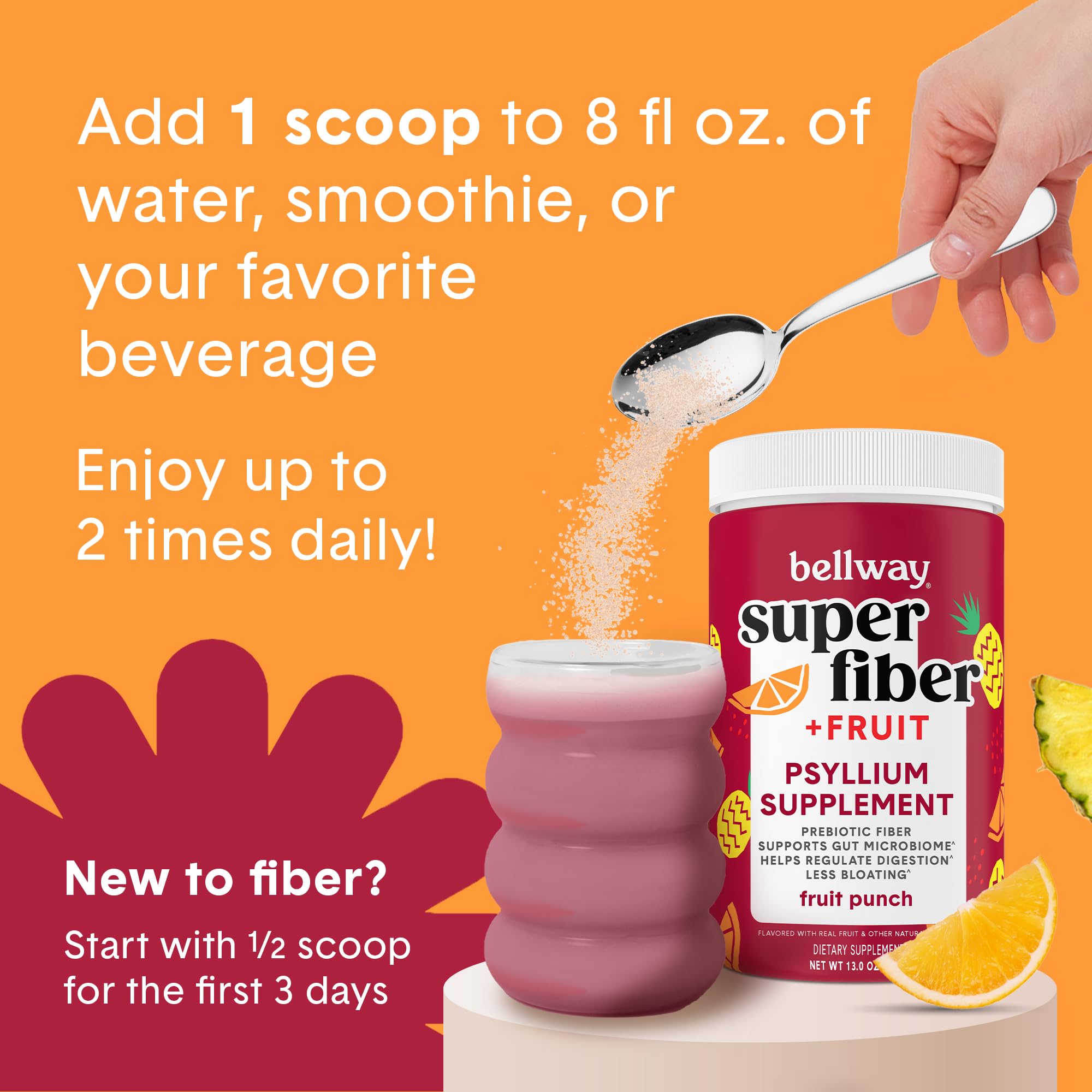 Bellway package-open scene for easy daily routine with fiber powder