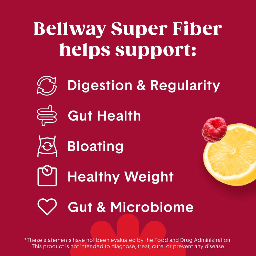 Bellway Raspberry Lemon flavor visual suggests tasty, sugar-free fiber experience.