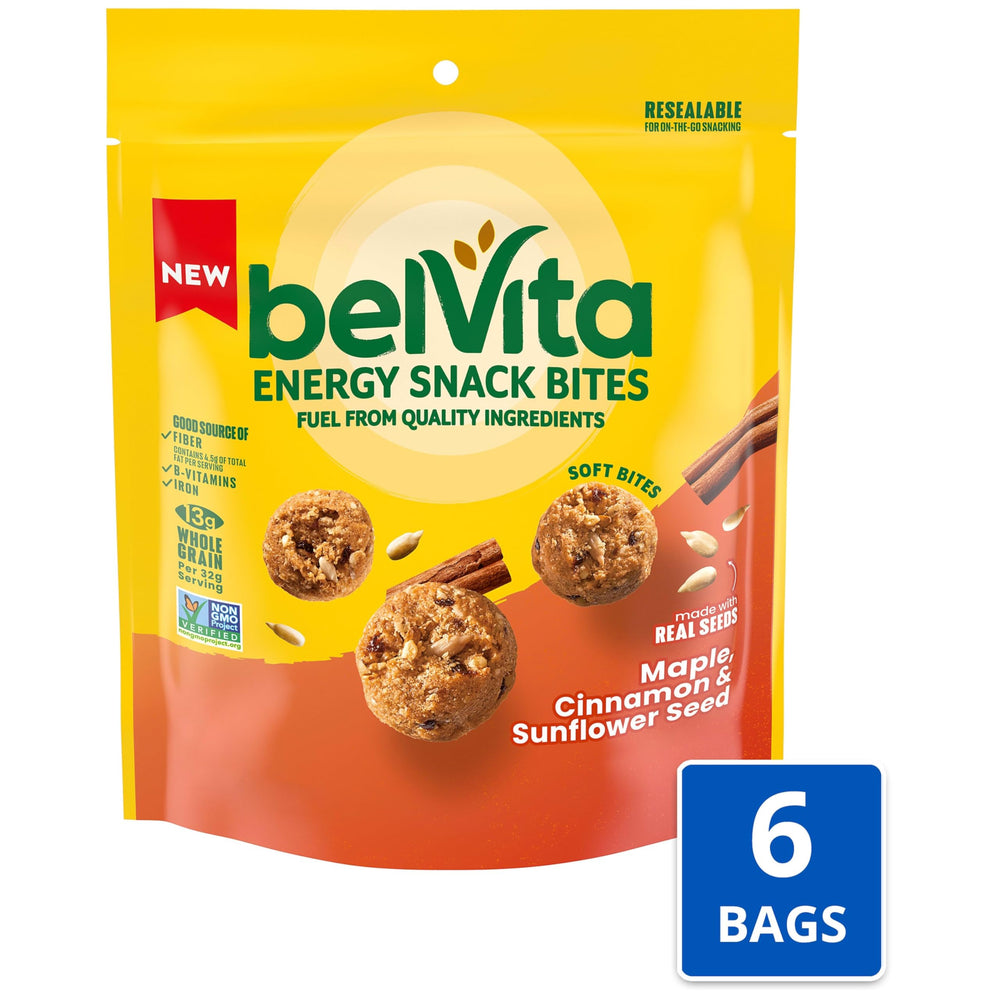 Plate displaying maple cinnamon sunflower seed bites for a tasty snack.