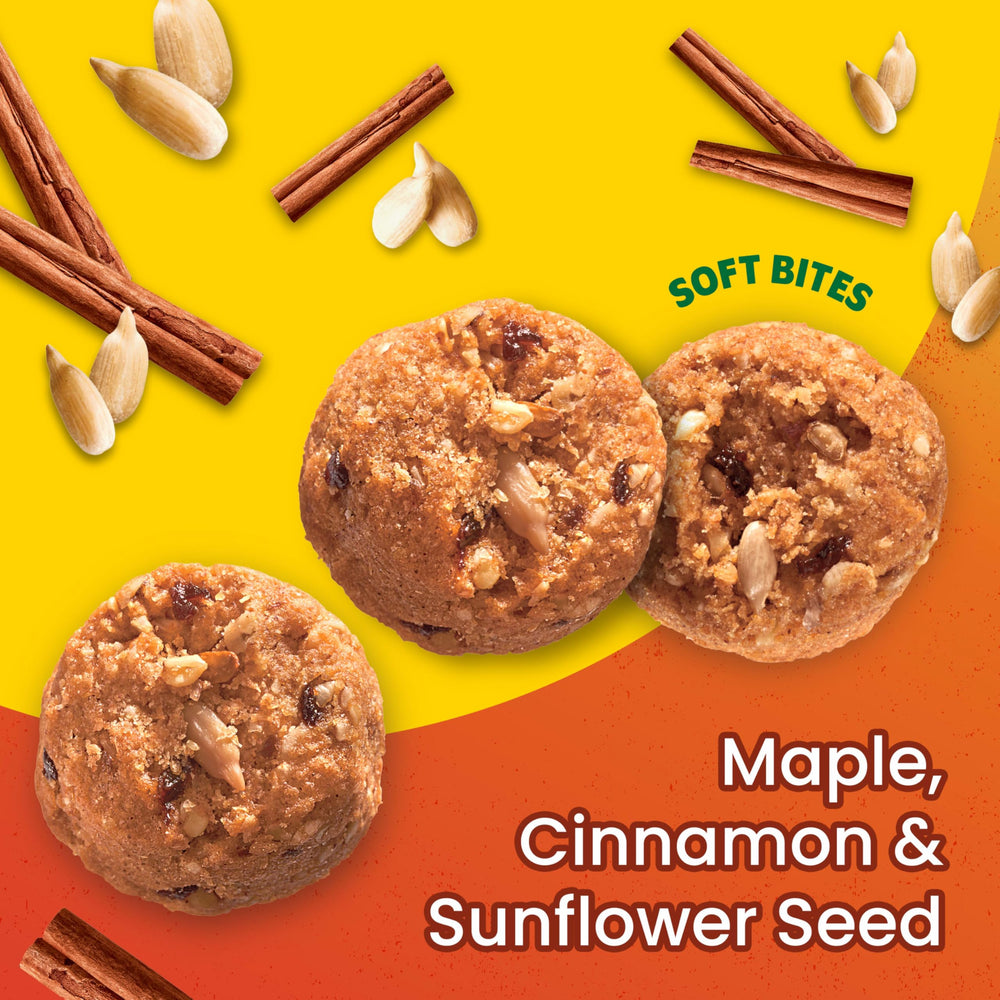 Open resealable Belvita Bites pack ideal for quick on-the-go snacking.