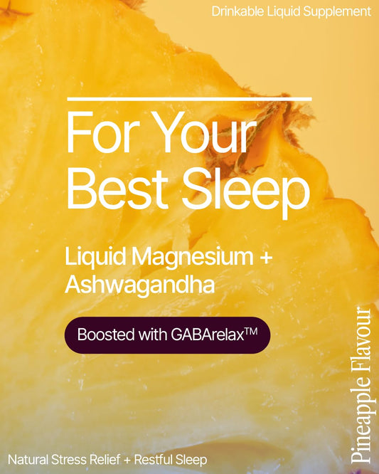 BeMe Magnesium Sleep liquid sachet being poured for fast-absorbing relaxation