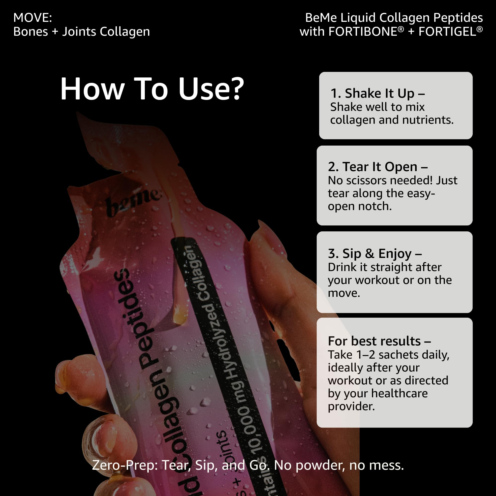 BeMe Fortigel peptides illustration emphasizes cellular-level interaction.