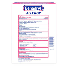 Benadryl Ultratabs 60-packets pack view ideal for travel.